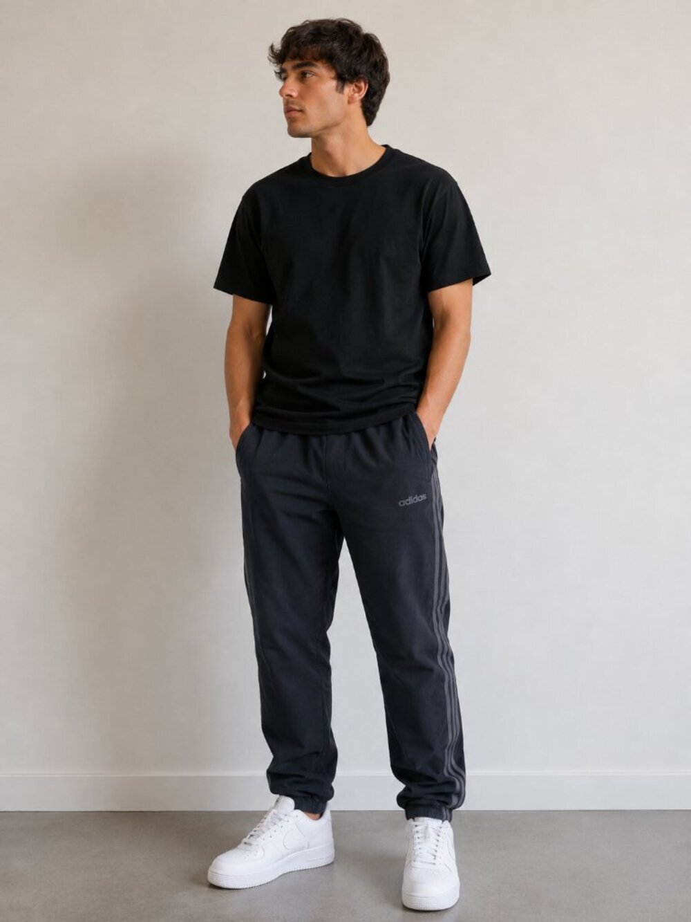 Adidas joggers black size medium